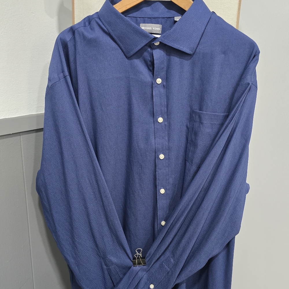 Michael Kors Men's Deep Blue Casual Shirt
